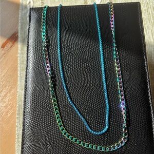 ⭐️NWOT⭐️Layering Necklace Set in Iridescent and Vibrant Blue